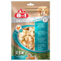 8in1 (8в1) Delights Pro Dental XS Chicken - Кость для чистки зубов с мясом курицы, для собак мелких пород (21 шт./уп.)