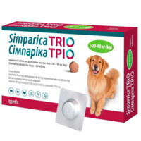 Simparica TRIO (Симпарика ТРИО) - Противопаразитарные жевательные таблетки от блох, гельминтов и клещей для собак (1 таблетка) (20-40 кг) в E-ZOO