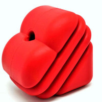 SodaPup (Сода Пап) Rubber Heart – Жувальна іграшка-диспенсер Серце для ласощів з суперміцного матеріалу для собак (L) в E-ZOO