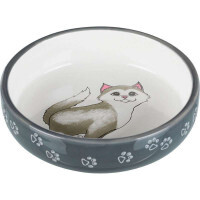 Trixie (Тріксі) Ceramic Bowl - Миска керамічна для кішок з малюнком у сірому кольорі (300 мл) в E-ZOO