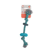 Misoko&Co (Мисоко и Ко) Игрушка Веревка в оплетке с резиновыми кольцами для собак (30,5 см) в E-ZOO