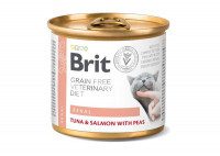 Brit GF Veterinary Diet (Брит Ветеринари Диет) Cat Renal - Беззерновой влажный корм с тунцем и лососем для кошек с хронической почечной недостаточностью (200 г)
