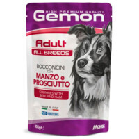 Gemon (Джемон) Dog Adult Chunkies with Beef and Ham - Вологий корм із яловичиною та шинкою для дорослих собак усіх порід (шматочки в желе) (100 г) в E-ZOO