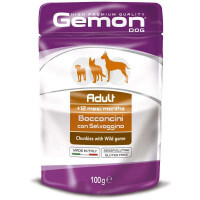 Gemon (Джемон) Dog Adult Chunkies with Wild game - Влажный корм с мясом диких животных для взрослых собак всех пород (кусочки в желе) (100 г)