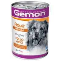 Gemon (Джемон) Dog Mini Adult Chunks with Chicken & Rice - Вологий корм з куркою та рисом для дорослих собак дрібних порід (шматочки в желе) (415 г) в E-ZOO