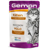 Gemon (Джемон) Cat Kitten Chunkies with Сhicken - Вологий корм з куркою для кошенят від 2 до 12 месяців (шматочки в желе) (100 г) в E-ZOO