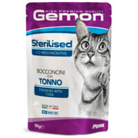 Gemon (Джемон) Cat Adult Sterilized Chunkies with Tuna&Dori - Вологий корм з тунцем і рибою Дорі для дорослих стерилізованих котів (шматочки в желе) (100 г) в E-ZOO