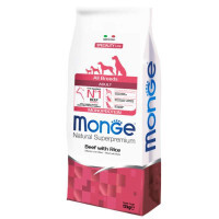 Monge (Монж) Monoprotein All Breeds Adult Beef with Rice – Сухой монопротеиновый корм с говядиной и рисом для взрослых собак различных пород (2,5 кг)