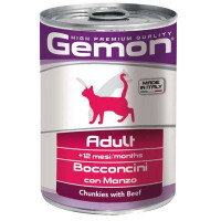 Gemon (Джемон) Cat Adult Chunkies with Beef - Влажный корм с говядиной для взрослых котов (кусочки в желе) (415 г)