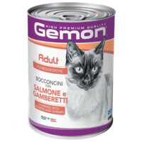 Gemon (Джемон) Cat Adult Chunkies with Salmon&Shrimps - Вологий корм з лососем та креветками для дорослих котів (шматочки в желе) (415 г) в E-ZOO