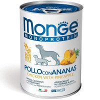 Monge (Монж) Dog Monoprotein Fruit Chicken with Pineapple – Монопротеиновый паштет с курицей и ананасом для собак всех пород (400 г)