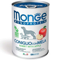Monge (Монж) Dog Monoprotein Fruit Rabbit with Apple – Монопротеиновый паштет с кроликом и яблоком для собак всех пород (400 г)