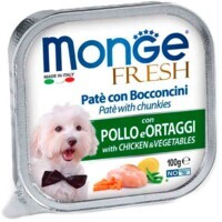 Monge (Монж) Dog Fresh Chicken&Vegetables – Консервированный корм с курицей и овощами для собак (кусочки в паштете) (100 г) в E-ZOO