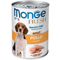 Monge (Монж) Fresh Dog Adult Chicken – Консервированный корм с курицей для взрослых собак всех пород (кусочки в паштете) (400 г) в E-ZOO