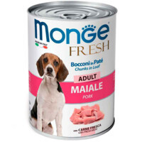Monge Fresh Dog Adult Pork – Консервований корм зі свининою для дорослих собак усіх порід (шматочки в паштеті) (400 г) в E-ZOO