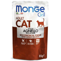 Monge (Монж) Grill Adult Cat Lamb – Консервированный корм с ягненком для взрослых котов (кусочки в желе) (85 г) в E-ZOO