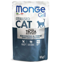 Monge (Монж) Grill Adult Sterilized Cat Trout – Консервований корм із фореллю для дорослих стерилізованих котів та кішок (шматочки в желе) (85 г) в E-ZOO