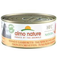 Almo Nature (Альмо Натюр) HFC Natural Adult Cat Tuna&Shrimp - Консервированный корм с тунцом и креветками для взрослых кошек (кусочки в желе) (70 г) в E-ZOO