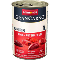 Animonda (Анимонда) Gran Carno Junior Beef &Turkey Heart - Консервированный корм с говядиной и сердцем индейки для щенков (рубленное мясо) (400 г)