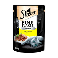 Sheba (Шеба) Black&Gold Fine Flakes - Влажный корм с курицей для котов (кусочки в желе) (85 г)