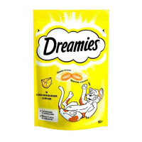 Dreamies (Дримис) Лакомство в форме хрустящих подушечек с сыром для котов (60 г)