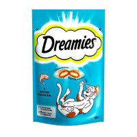 Dreamies (Дрімс) Ласощі у формі хрустких подушечок із лососем для котів (60 г) в E-ZOO