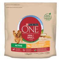 Purina ONE (Пурина Ван) Mini Active – Сухой корм с курицей и рисом для активных собак малых пород (1,5 кг) в E-ZOO