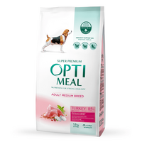 OptiMeal (ОптиМил) Turkey Medium Adult Dog – Сухой корм с индейкой для собак средних пород (12 кг) в E-ZOO