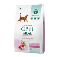OptiMeal (ОптиМил) Lamb Sensitive Digestion Cat – Сухой корм с ягнёнком для кошек с чувствительным пищеварением (4 кг) в E-ZOO