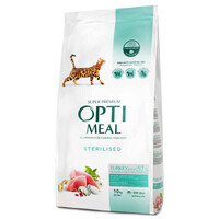 OptiMeal (ОптиМил) Turkey Sterilized Cat – Сухой корм с индейкой и овсом для стерилизованных котов (200 г) в E-ZOO