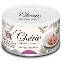Cherie (Шері) Hairball Control Tuna topping Salmon in Gravy - Вологий корм з тунцем та лососем для контролю утворення грудочок шерсті для дорослих котів (шматочки в соусі) (80 г) в E-ZOO