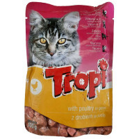 Tropi (Тропи) Pouch for Cat Poultry in Gravy - Влажный корм с птицей для котов (кусочки в соусе) (100 г)