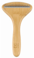 M-Pets (М-Петс) Bamboo Rake Comb with Rotating Teeth - Расческа с вращающимися зубьями из бамбука для собак и котов (16 зуб.)