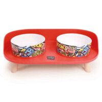M-Pets (М-Петс) Altitude Double Raised Pet Bowl - Миска двойная на подставке для котов и собак (2х450 мл) в E-ZOO