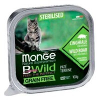 Monge (Монж) BWild Grain Free Wet Wild Boar Sterilized Cat - Консервований беззерновий корм з м'яса дикого кабана для стерилізованих котів (паштет) (100 г) в E-ZOO