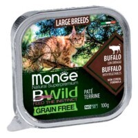Monge (Монж) BWild Grain Free Wet Buffalo Large Breeds - Консервований беззерновий корм з м'яса буйвола для кошенят та дорослих котів великих порід (паштет) (100 г) в E-ZOO