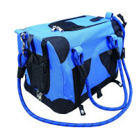 M-Pets (М-Петс) Remix Travel Carrier 2in1 Blue - Складная сумка-переноска с поводком в комплекте для собак малых пород и котов весом до 4,5 кг (41х28х28 см)