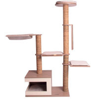 M-Pets (М-Петс) CatElite Marlon Cat tree – Игровой комплекс Марлон с 4 лежаками, домиком и когтеточкой для кошек (68х40х126 см) в E-ZOO