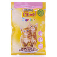 Friskies (Фріскіс) Junior – Консервований корм з куркою в підливці для кошенят (85 г) в E-ZOO