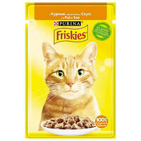 Friskies (Фрискис) Adult Chicken - Консервированный корм с курицей в соусе для кошек (85 г)