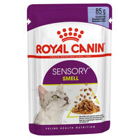 Royal Canin (Роял Канин) Sensory Smell in Jelly – Влажный корм с мясом и рыбой для взрослых кошек, стимулирующий обонятельные рецепторы (кусочки в желе) (85 г)