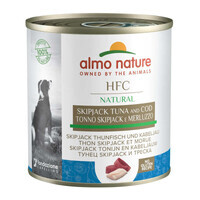 Almo Nature (Альмо Натюр) HFC Natural Adult Dog Skipjack Tuna&Cod - Консервированный корм с полосатым тунцом и треской для взрослых собак (кусочки в соусе) (280 г)