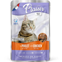 Plaisir (Плєзір) Adult Sterilized Cat Chicken&Liver Chunks In Gravy - Повнораціонний вологий корм з куркою та печінкою для дорослих стерилізованих котів (шматочки в соусі) (100 г) в E-ZOO