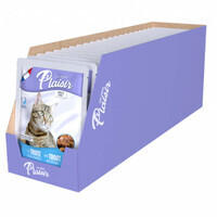 Plaisir (Плезир) Adult Sterilized Cat Trout&Shrimps Chunks In Gravy - Полнорационный влажный корм с форелью и креветками для взрослых стерилизованных котов (кусочки в соусе) (22х100 г (box)) в E-ZOO