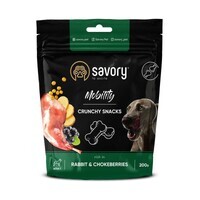 Savory (Сейвори) Crunchy Snacks Mobility Rabbit & Blackberry - Хрустящие лакомства с кролем и черноплодной рябиной для здоровья костей и суставов собак (200 г)