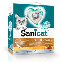 SaniCat (Санікет) Active Gold Argan Cat Litter – Бентонітовий наповнювач, що утворює супергрудки, для котячого туалету з ароматом аргани (6 л / 5,3 кг) в E-ZOO