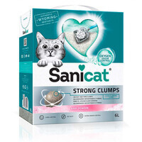 Sanicat (Саникет) Strong Clumps Baby Powder Cat Litter – Бентонитовый ультракомкующийся наполнитель с ароматом детской присыпки для кошачьего туалета (6 л / 6,77 кг)