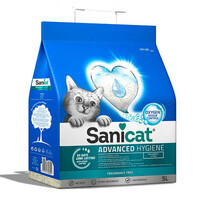 Sanicat (Санікет) Advanced Hygiene Cat Litter – Мінеральний наповнювач, що поглинає рідину, без аромату для котячого туалету (5 л / 2 кг) в E-ZOO