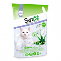 Sanicat (Саникет) Diamonds Aloe Vera Cat Litter – Силикагелевый впитывающий наполнитель для кошачьего туалета с ароматом алоэ вера (5 л / 2,3 кг)