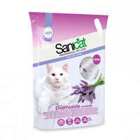 Sanicat (Саникет) Diamonds Lavender Cat Litter – Силикагелевый впитывающий наполнитель для кошачьего туалета с ароматом лаванды (5 л / 2,3 кг)